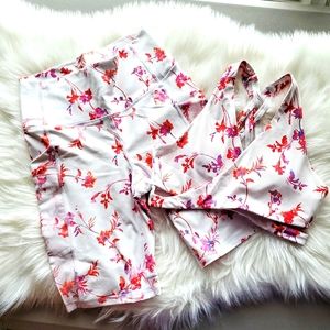 Fabletics Barbell biker short and sports bra set